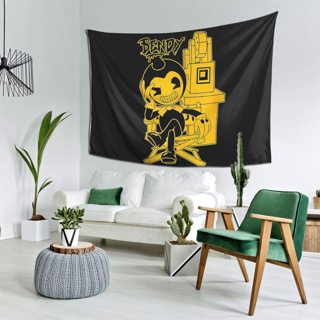 BendyInkMachine Tapestry Decor Art Aesthetic Tapestries for Living Room Bedroom Home Wall Cloth Wall Hanging