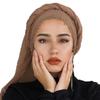 NEW Women Bubble Plain Crinkle Instant Hijab Under Scarf Cotton Linen Muslim Wrap and Shawl Islam Turban Female Headscarves