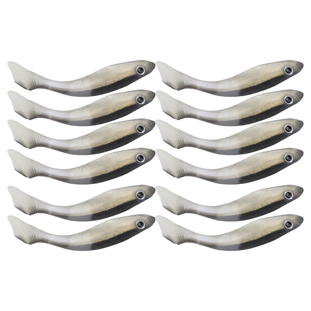 2 комплекта Искусственная имитация Черная спинка Двухцветная Мягкая силиконовая приманка Рыболовные снасти