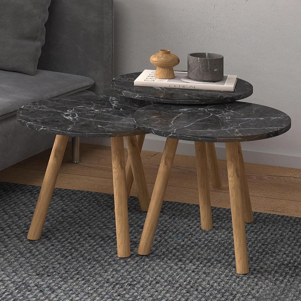 EPeddler Home Деревянный журнальный столик, журнальный столик для гостиной из 3 предметов