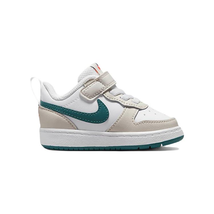 Nike Court Borough Удобная Повседневная Носка Прочные Низкие Кроссовки Кроссовки для Малышей Серый Белый Зеленый BQ5453-017