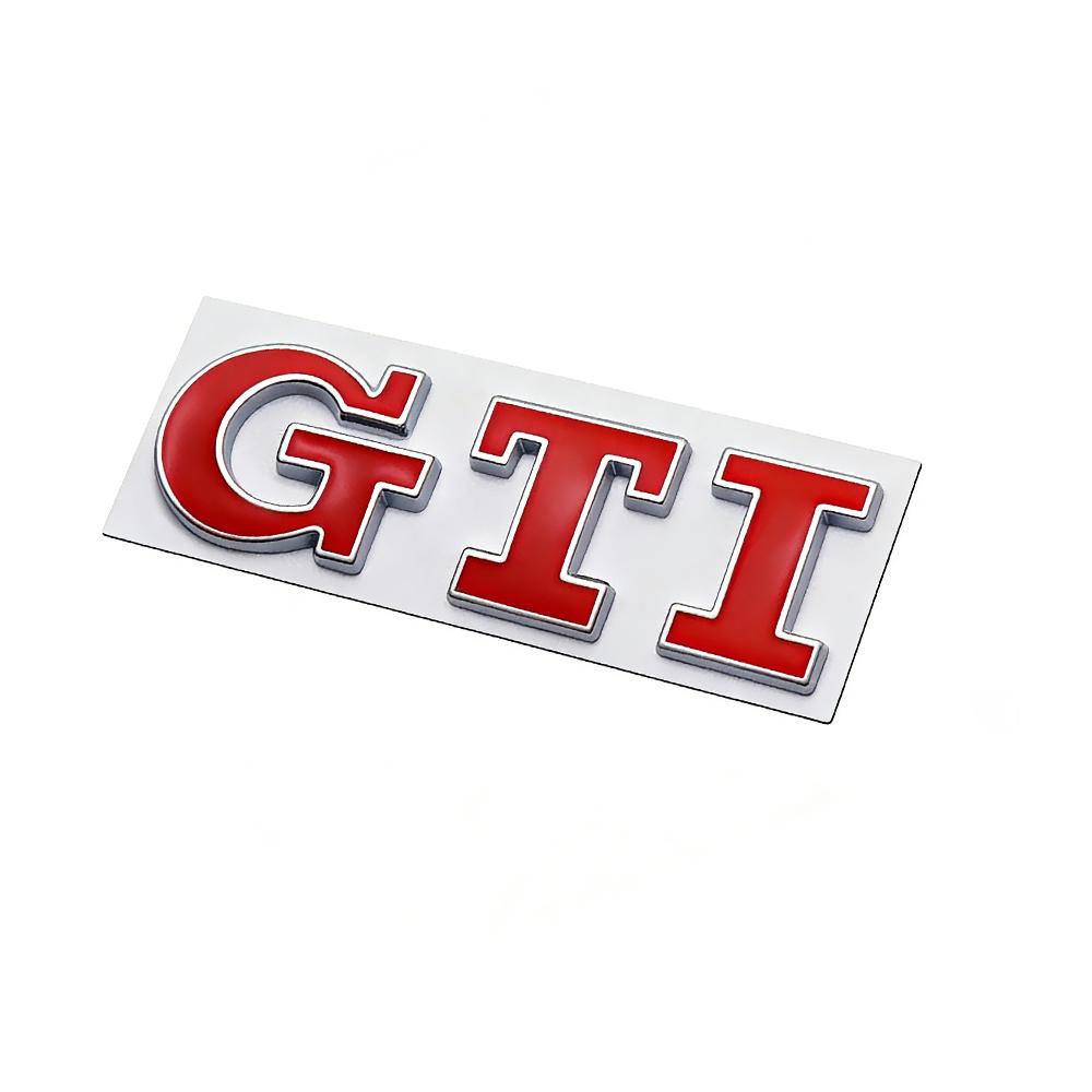 YKPSC1 GTI 3D Metal 1pcs GTI Logo Car Rear Trunk Emblem Side Sticker for VW Golf5 6 7 8 Polo Jetta Tiguan Passat T-Roc MK2 MK5 MK7