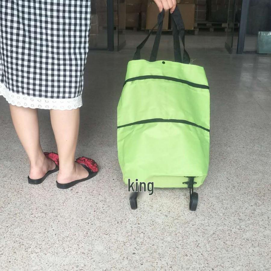 Складная полиэстеровая тележка для покупок на колесах - Портативная сумка-тележка