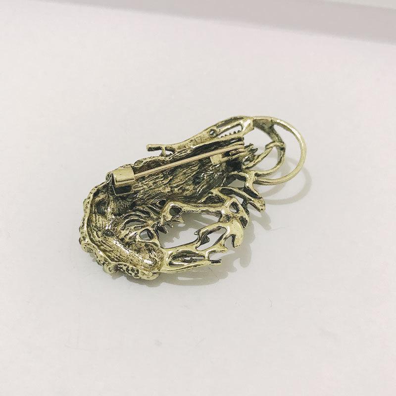 Креативная ретро-брошь в виде лобстера с бриллиантами, преувеличенная милая булавка в виде животного, аксессуары для одежды