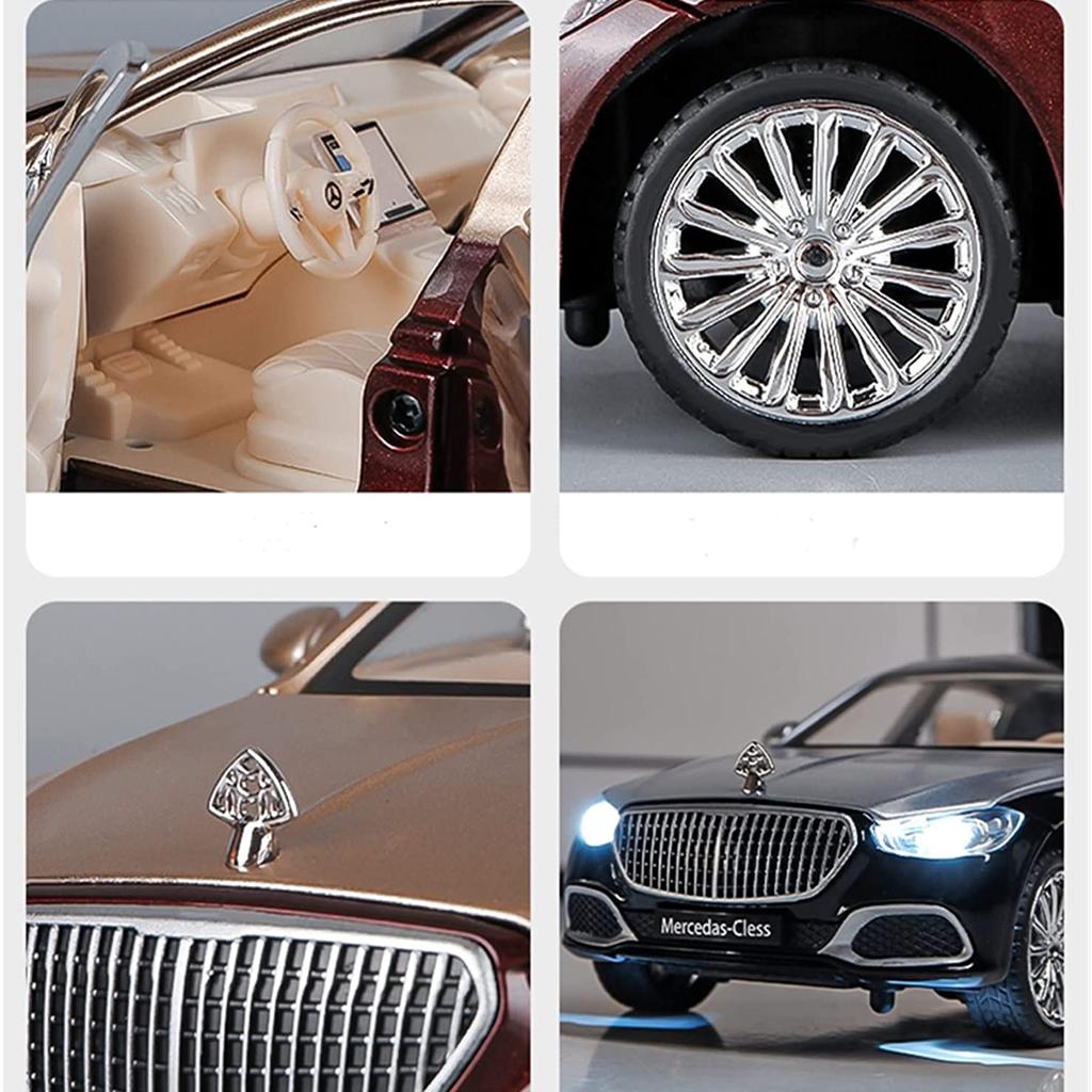 1:24-масштабная модель автомобиля из сплава Benz S680, игрушечный автомобиль с откатным механизмом со звуком и светом для подарочных коллекционных предметов, литье под давлением, модель автомобиля