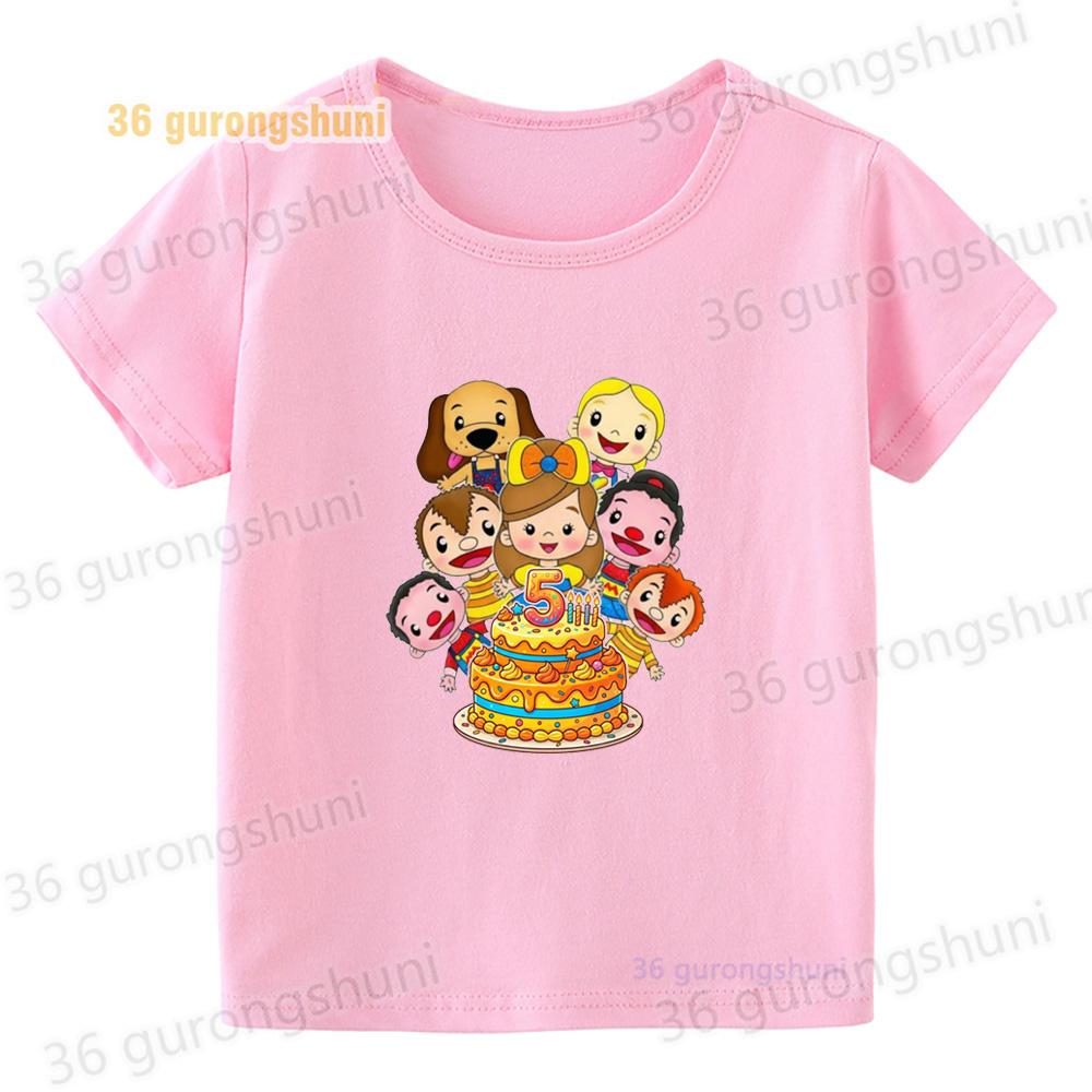 Cartoon Bely y Beto Tshirt Girl pink T Shirt summer Tops tee Kids Clothes T Shirts Girls T-shirts children Short Sleeve