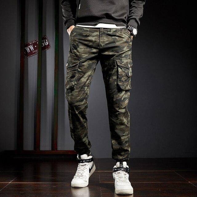 Jantour 2021 Men 'S Camouflage Trousers Cotton Casual Military Cargo Pants Joggers Outdoor Pants Men 3d Pockets Harajuku Pants