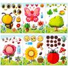 12 Фото/упаковка Детский мультяшный Весенний сад Пчела Игрушка Ручная работа Пазл Наклейка Эмодзи Сменные