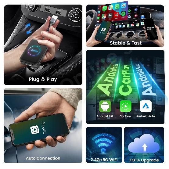 2025 CarlinKit Android Tv Box Lite CarPlay Android auto Wireless Adatper for Car Media Player Netfilx Youtube IPTV Spotify HDMI