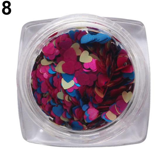 Shiny Glitter Love Heart Sequins Nail Art Decoration Manicure DIY Tool