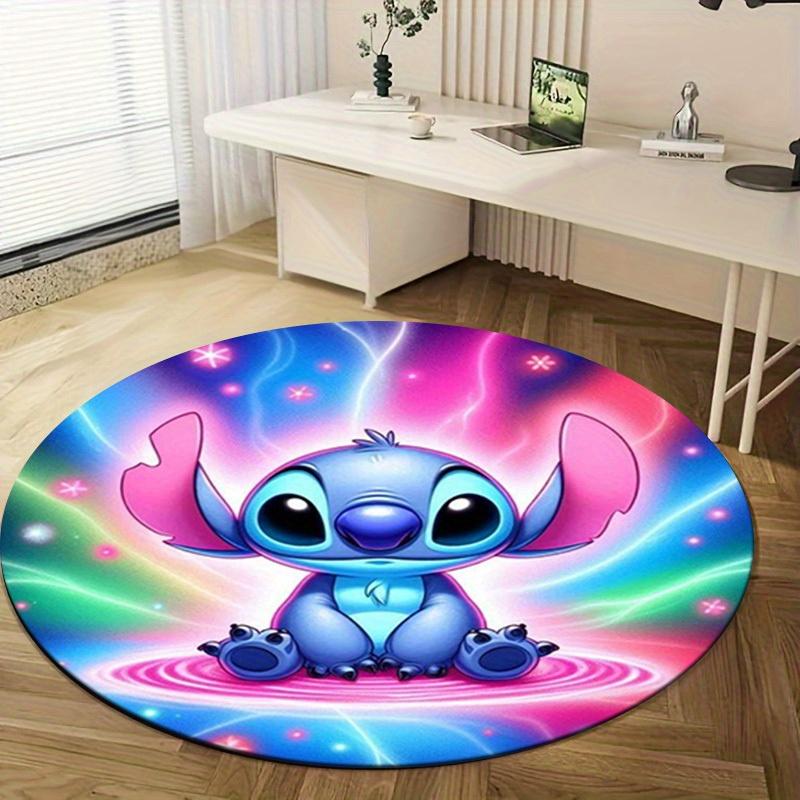1pc Cute Stitch Printed Round Area Rug, Non-Slip Floor Mat, Machine Washable, Laundry Room, Bedroom, Living Room, Home DecorRD05179