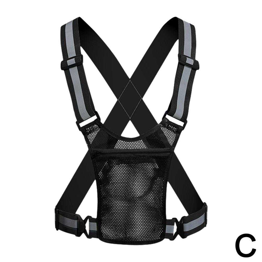 Светоотражающие жилеты безопасности Легкий регулируемый эластичный жилет-куртка Светоотражающие полосы Hi Vis для контроля дорожного движения Бег Велоспорт