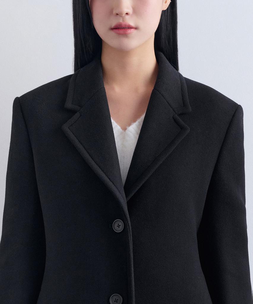 Musinsa Standard Woman Women'S Cashmere Blend Tidy Maxi Coat [Black]