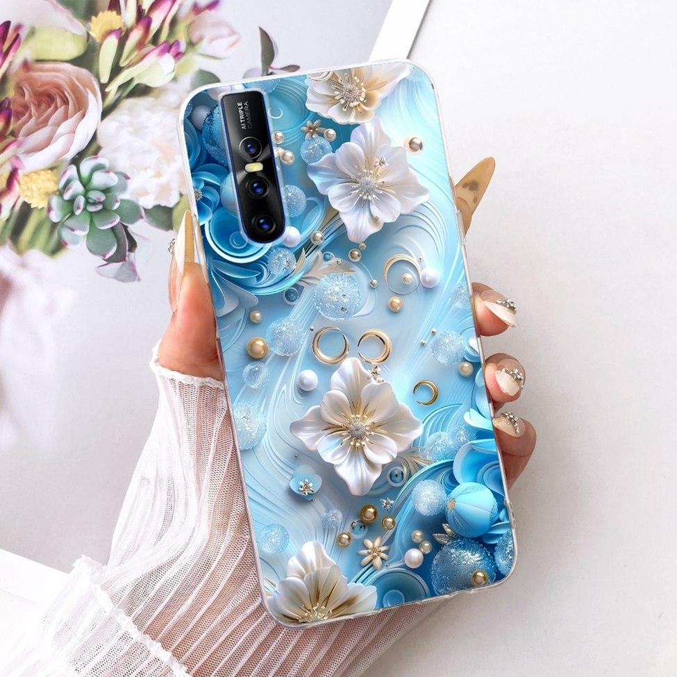 Casing For Vivo V15 Pro Cover Transparent Cute Cat Fashion Butterfly Funny Painted Phone Case For Vivo 1818