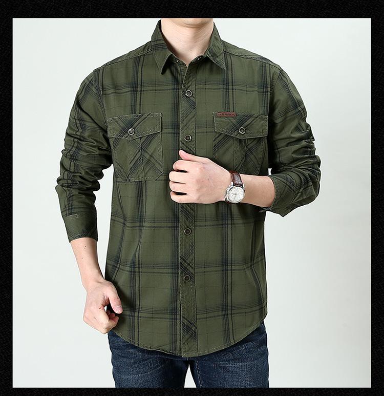 2024 Men's Winter Fleece-Lined Plaid Shirt – Plus Size, Long Sleeve, Casual Cotton Trendy Shirt