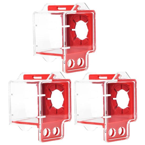Yousheng 1/2/3Pcs Emergency Stop Button Cover Transparent Design Simple Installation Highly Visible Push Button Switch Cover Large Push Button Lockout