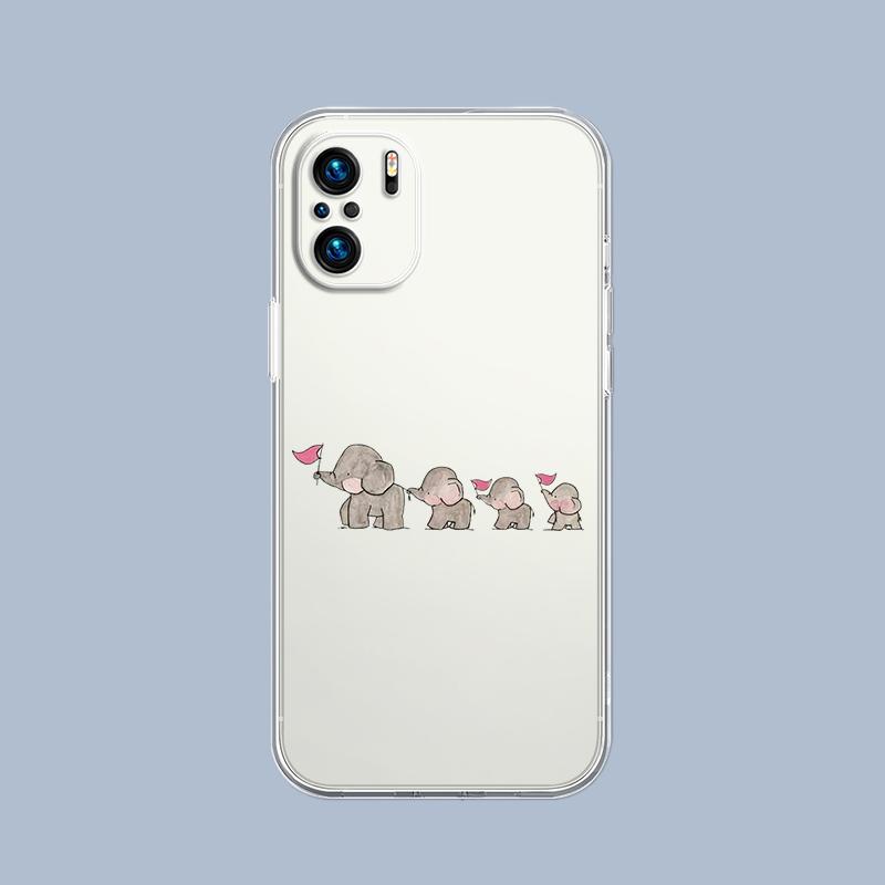 Мультяшный чехол для телефона в парном стиле для Xiaomi Redmi Note 15 14 5G 13 12 10 11 Pro Plus 4G 14C 13C 12C Мягкий ТПУ Прозрачный Чехол-подарок