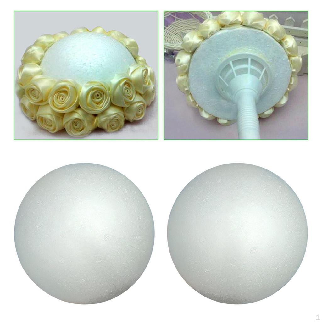 2 Pieces Craft Foam Balls Christmas Pendant Supplies White for Household School Project