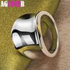 Гладкое широкое кольцо из чистого серебра 925 пробы