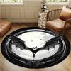 Nautical Blue Compass Pattern Print Round Area Rug for Living Room, Kitchen and Home Decor