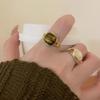 Кольцо в стиле ретро с натуральным камнем, регулируемая длина, стильное украшение для пальцев на каждый день, подходит для женщин и девушек.