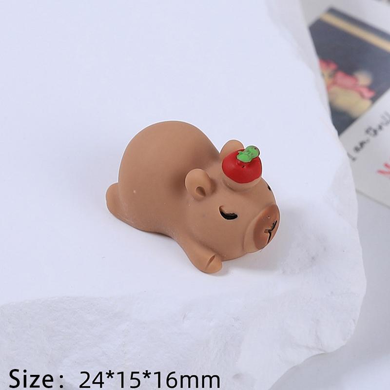 Светящаяся миниатюрная фигурка капибары из смолы, светящаяся ночью, украшение для сада феи, украшение своими руками, милое украшение для стола