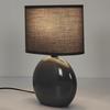 Oval Graphite Ceramic Table Lamp With Shade