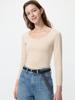 Uniqlo Футболка Japan HeaTTech U-образным вырезом с рукавом 8 мин.