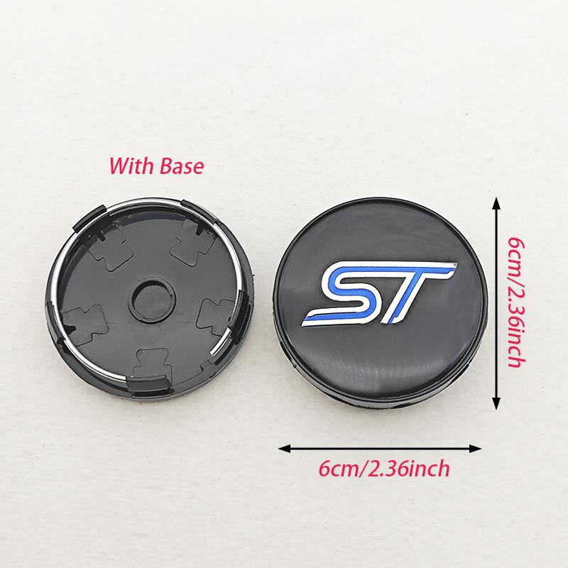 TMON9 4pcs 60mm ST Line Car Wheel Center Hub Caps Rim Cover For Ford Focus Mondeo Mustang Fiesta Kuga MK2 Everest Escape Accessories