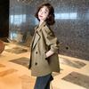 Temperament Short Trench Coat Women's Spring Wear New Loose Casual Jacket Suit Collar Long Sleeve Top