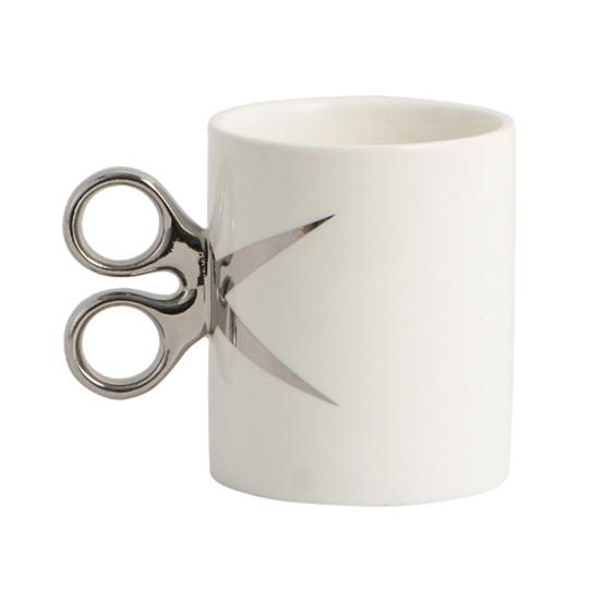 Керамическая кружка с ручкой в виде ножниц 350 мл, новинка, парикмахерская, чайная кружка для кофе, подарочная кружка с разноцветной глазурью