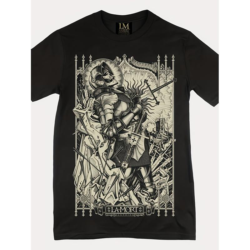Griftlands Art Heavy Metal Graphic unisex T-Shirt Design Warrior & Flames with the Slogan I AM NOT A MACHINE Unisex 100% Regular Fit Short Sleeve Crew