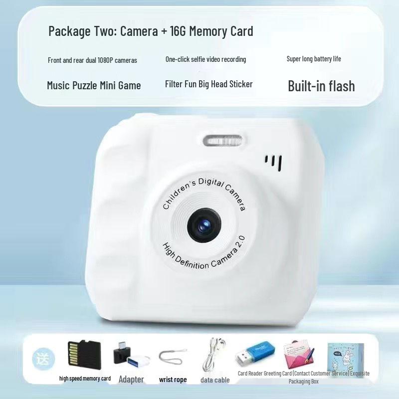 HD Dual Lens Digital Polaroid Camera for Students - Cute, Color Photo Transfer to Phone, Ideal for Parties (12MP)