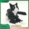Реалистичная черная кошка, модель-игрушка, напечатанная на 3D-принтере, с подвижными суставами