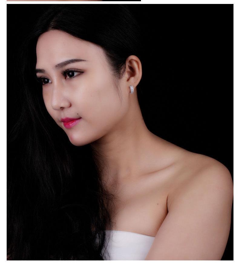 Корейские двухрядные серьги с бриллиантами и кристаллами - модные женские украшения