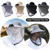 Wide Brim Solar Powered Fan Hat Breathable Mosquito-proof Hat Creative Sunshade Cap  Summer