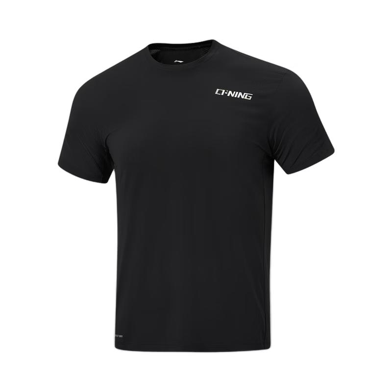 Li-Ning Мужская спортивная футболка с коротким рукавом, быстросохнущая ATSW477