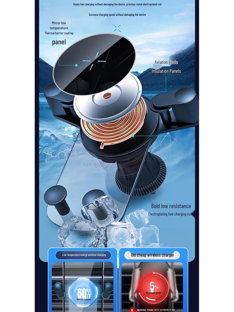 15W Wireless Car Phone Charger & Holder
