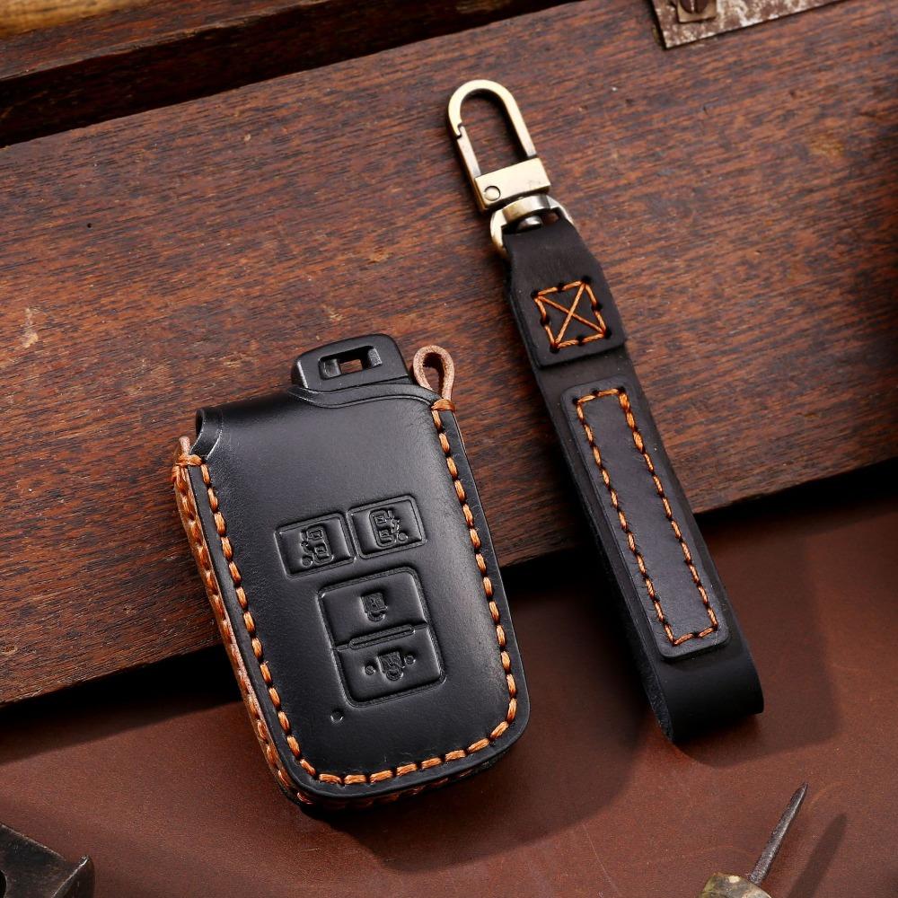 Genuine Crazy Horse Leather Key Cover for TOYOTA North America Models Car Key Protector