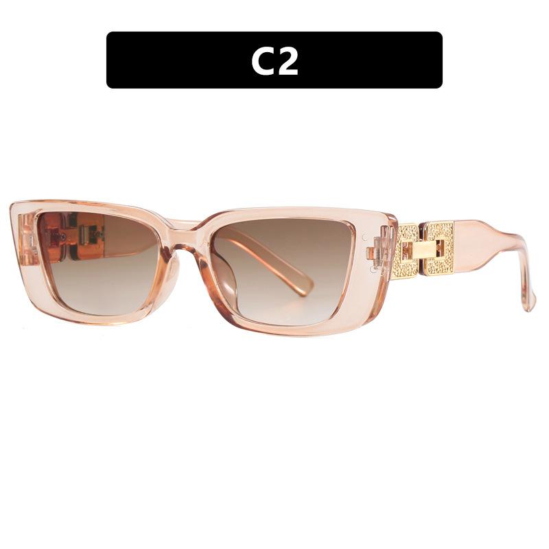 Женские солнцезащитные очки Trend Cat Eye Narrow Frame Chain Legs Sunglasses Women Vintage Small Square Men Sunglasses Outdoor UV400