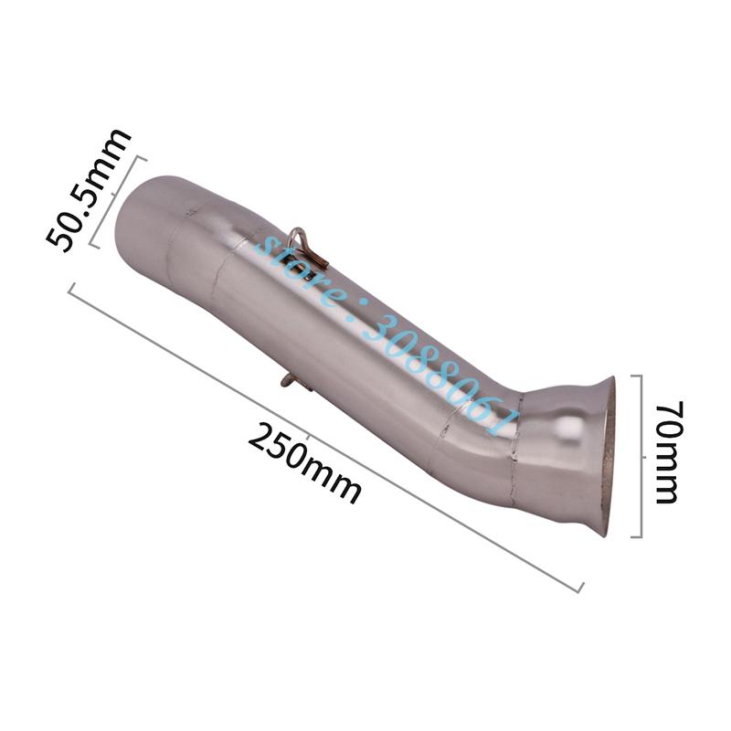 Slip On For DUCATI Hypermotard 821 2013 - 2018 Hyperstrada Motorcycle Exhaust Escape Modified Connection Middle Link Pipe 51mm