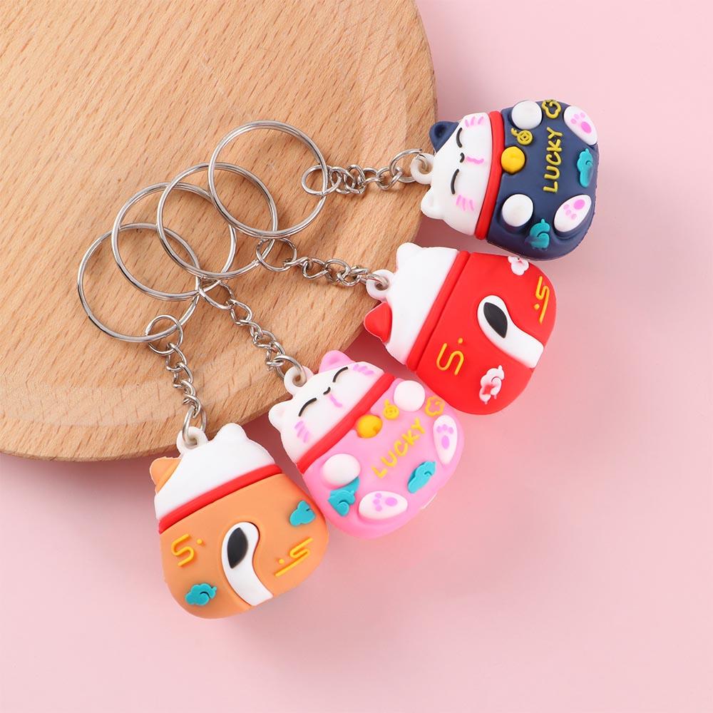 Аксессуар для телефона, украшения на удачу, брелок для автомобиля, сумка, брелок с изображением счастливого кота, мультяшный брелок