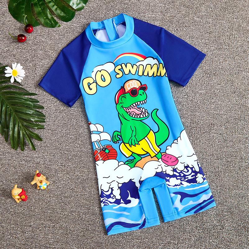Летний детский мультяшный слитный купальник 2025 года для девочек и мальчиков