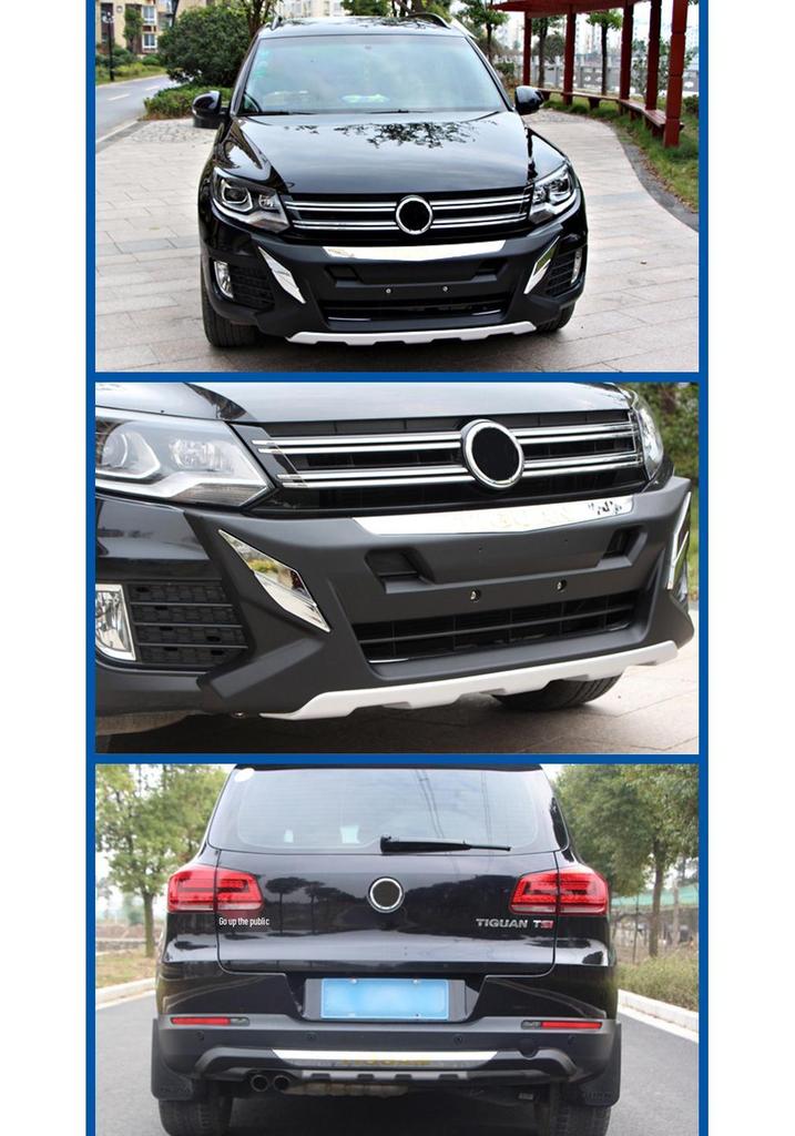 Подходит для 13 моделей Tiguan: передний/задний бамперы; 15 моделей: защита переднего бампера; модели 16-18: защитные накладки на передний/задний бампер.