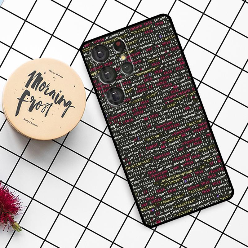 Чехол с языками программирования для Samsung Galaxy S25 Ultra S23 S22 S21 S20 S24 Ultra S9 S10 Plus S25 FE
