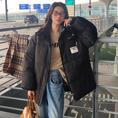 Новая пуховая хлопковая куртка для женщин, короткая, в корейском стиле, студенческая хлопковая куртка, свободная куртка-пуховик, утолщенная зимняя хлопковая куртка