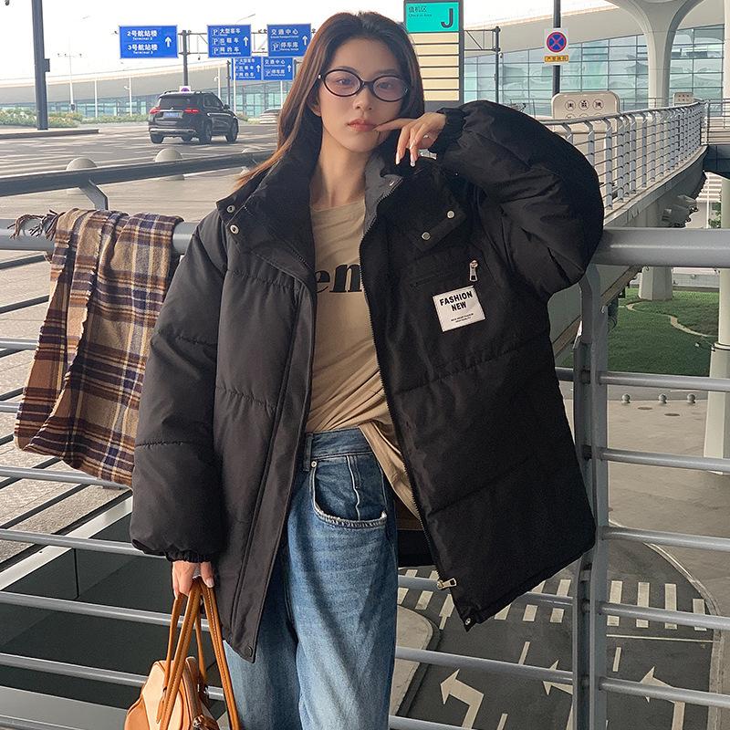 Новая пуховая хлопковая куртка для женщин, короткая, в корейском стиле, студенческая хлопковая куртка, свободная куртка-пуховик, утолщенная зимняя хлопковая куртка