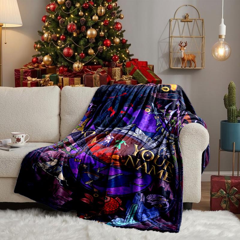 Custom Name Magic Rings Blanket Bedding Blanket for Women Men, Soft Throw Blankets for Couch,Bed, picnic, Christmas gifts