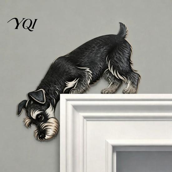 Pet Theme Room Decor Wooden Dachshund Door Topper, Cute Handcrafted Dog Sign, Rustic Wall Art Entryway Ornament for Front Porch, Indoor Outdoor