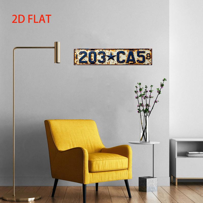 1pcSign Decorative Signs and Plaques Vintage License Plate Design Distressed Wall Art Industrial Style Sign Home Renovation Gift